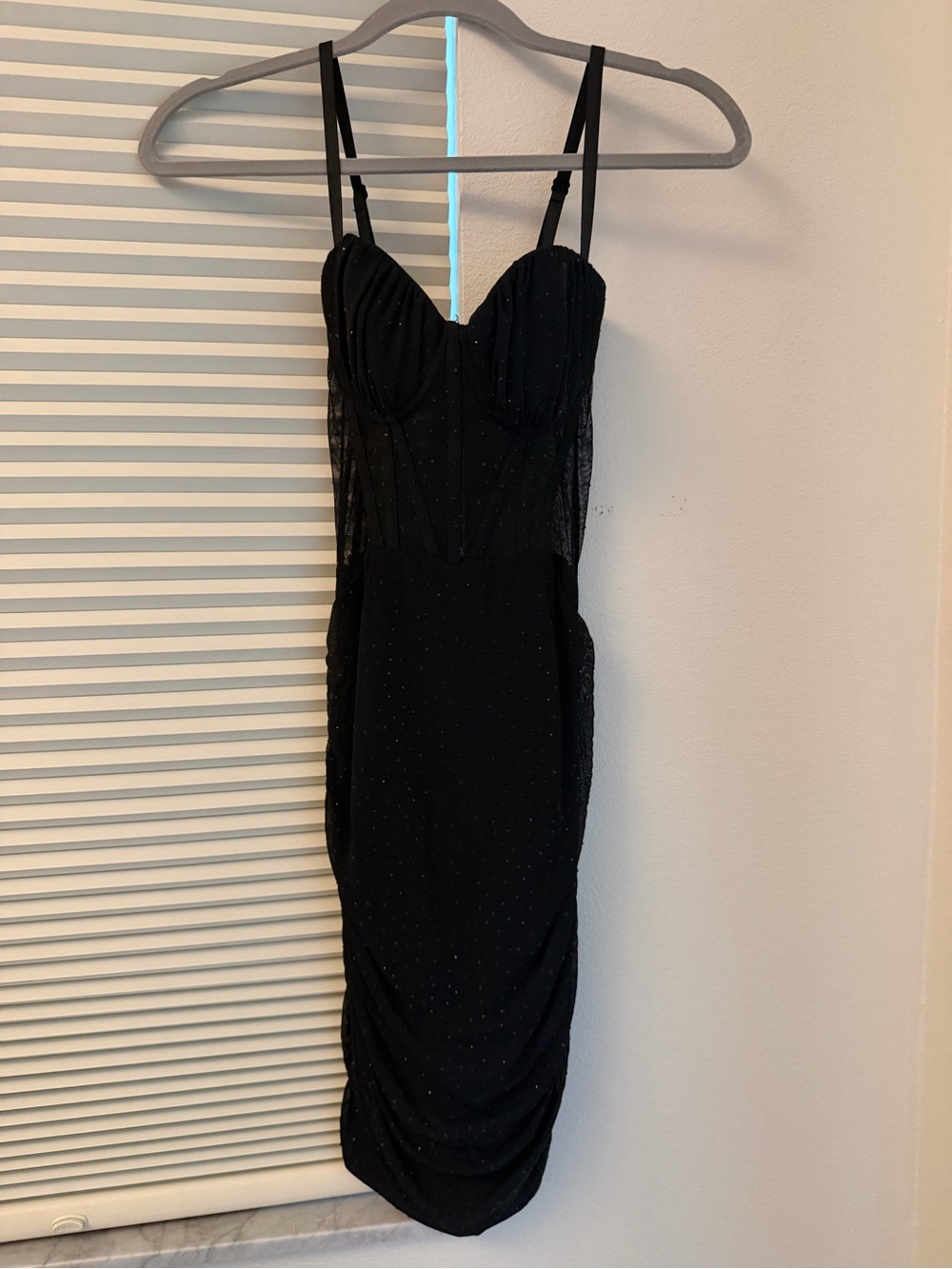 Homecoming Black Sparkle Mesh Bustier Midi Dress - Women's